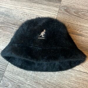 Kangol Black Furry Bucket Hat